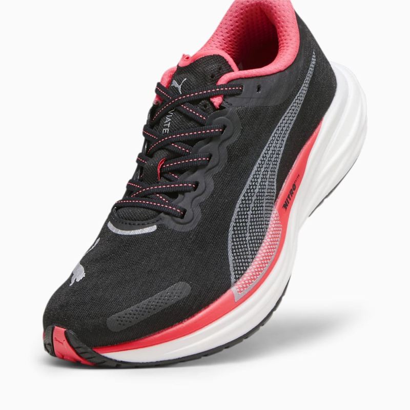 Puma | Women's Deviate NITRO 2 Running Shoes - Black-Fire Orchid