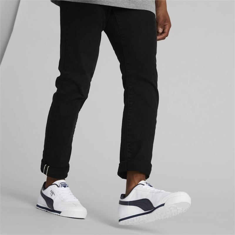 Puma | Men's Roma Basic Sneakers - white-new navy