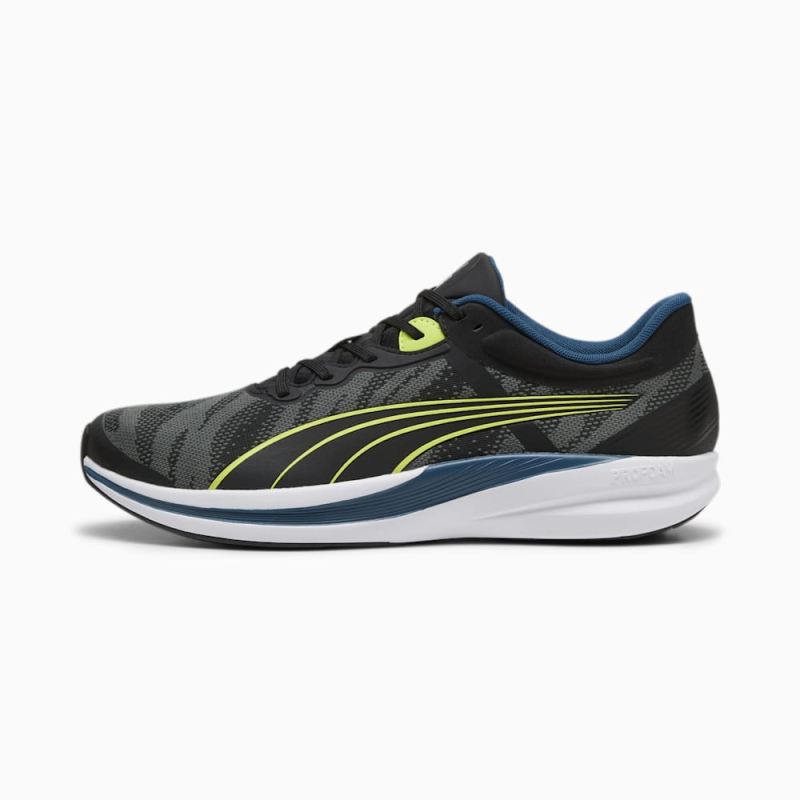 Puma | Men's Redeem ProFoam Engineered Running Shoes - Black-Silver-Lime Pow - Click Image to Close