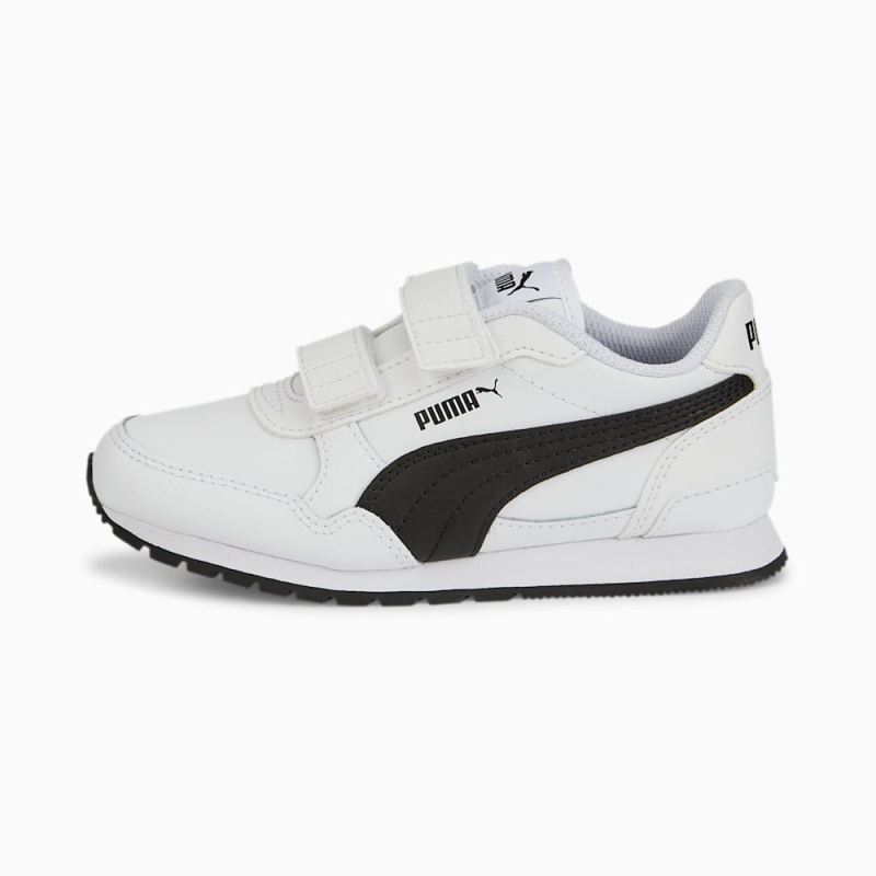 Puma | Boys ST Runner v3 Leather Little Kids Sneakers - White-Black