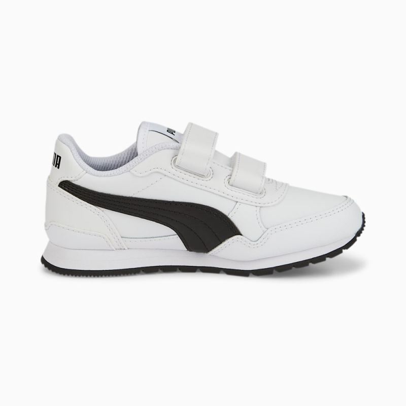 Puma | Boys ST Runner v3 Leather Little Kids Sneakers - White-Black