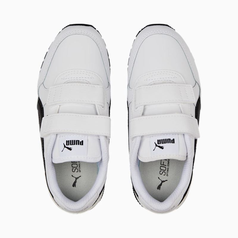 Puma | Boys ST Runner v3 Leather Little Kids Sneakers - White-Black