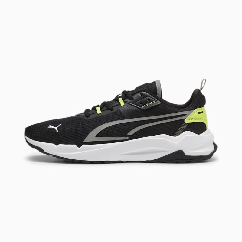 Puma | Men's Stride Sneakers - Black-Stormy Slate-Electric Lime