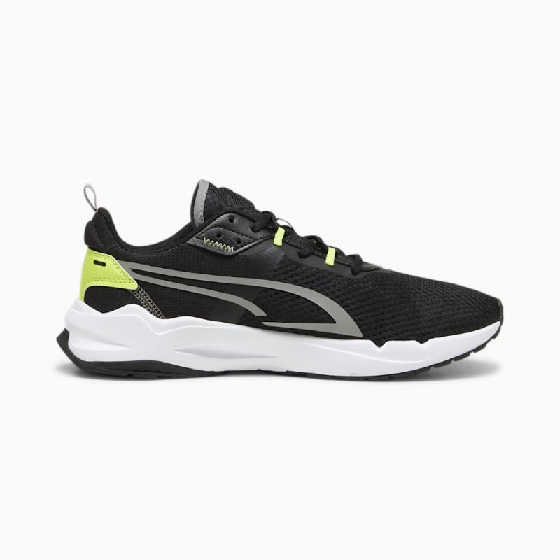 Puma | Men's Stride Sneakers - Black-Stormy Slate-Electric Lime