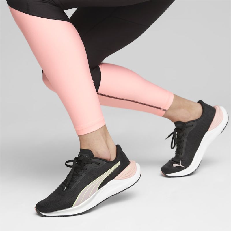 Puma | Women's Electrify NITRO 3 Running Shoes - Black-Peach Smoothie-Speed Green