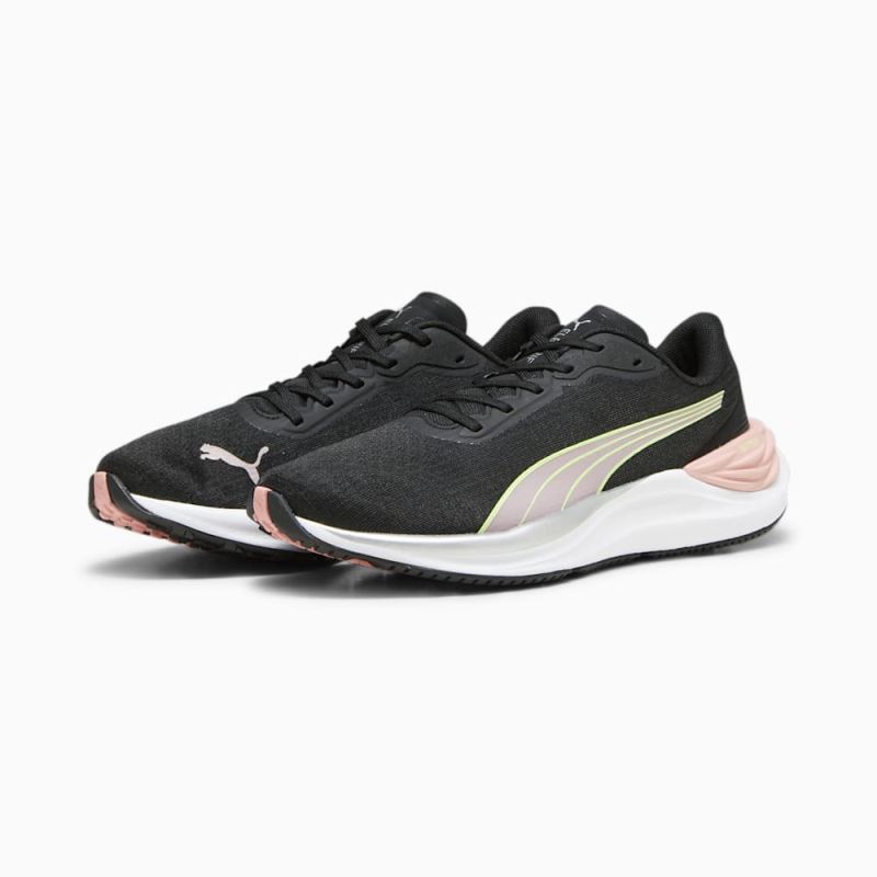 Puma | Women's Electrify NITRO 3 Running Shoes - Black-Peach Smoothie-Speed Green