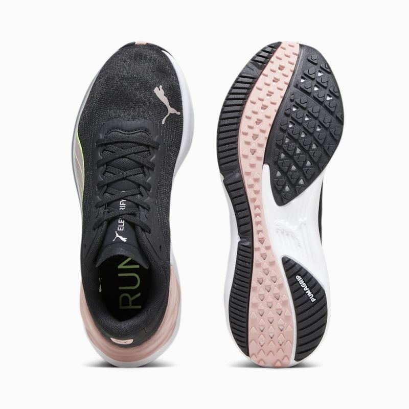 Puma | Women's Electrify NITRO 3 Running Shoes - Black-Peach Smoothie-Speed Green