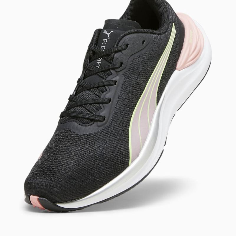 Puma | Women's Electrify NITRO 3 Running Shoes - Black-Peach Smoothie-Speed Green