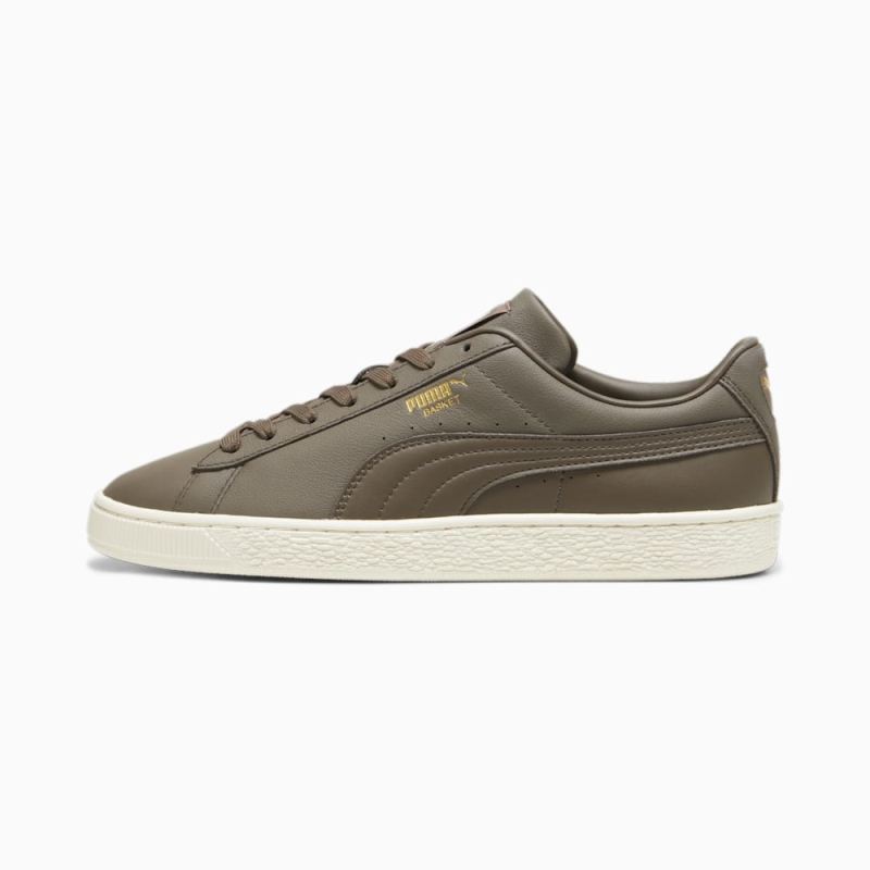 Puma | Men's Basket Classic XXI Sneakers - Chocolate-Chocolate-Gold - Click Image to Close