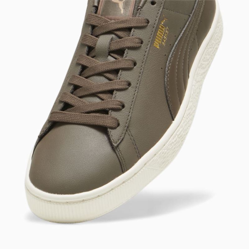 Puma | Men's Basket Classic XXI Sneakers - Chocolate-Chocolate-Gold