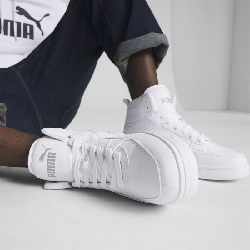 Puma | Men's Rebound Joy Wide Sneakers - White-White-Limestone