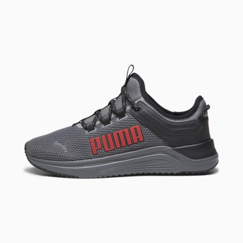 Puma | Men's Softride Astro Slip-On Running Shoes - Cool Dark Gray-Black-For All Time Red