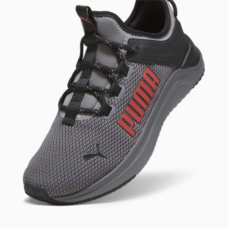 Puma | Men's Softride Astro Slip-On Running Shoes - Cool Dark Gray-Black-For All Time Red