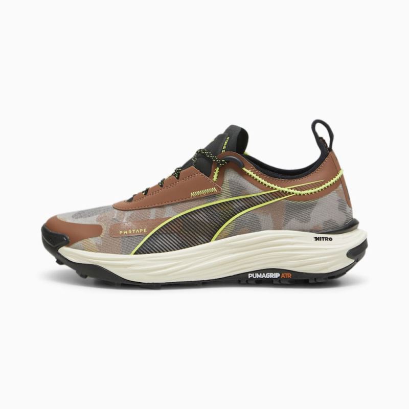 Puma | Men's SEASONS Voyage NITRO 3 Running Shoes - Brown Mushroom-Black