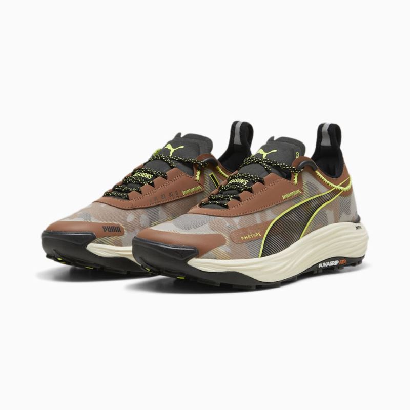 Puma | Men's SEASONS Voyage NITRO 3 Running Shoes - Brown Mushroom-Black