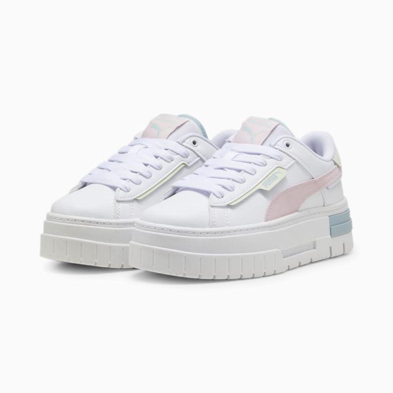 Puma | Girls Mayze Crashed Big Kids Sneakers - White-Whisp Of Pink