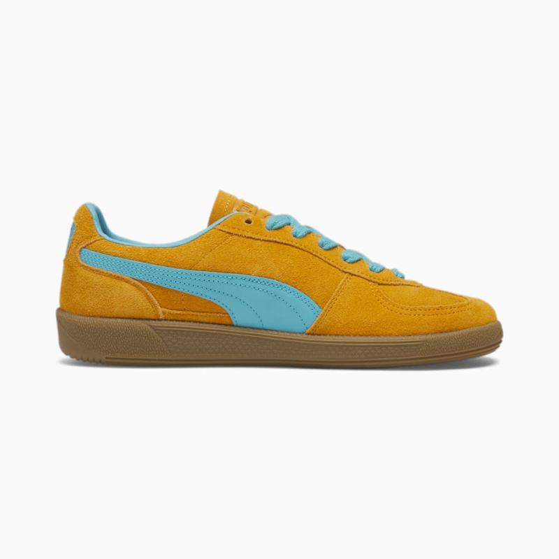 Puma | Women's Palermo Sneakers - Dark Cheddar-Bright Aqua-Gold