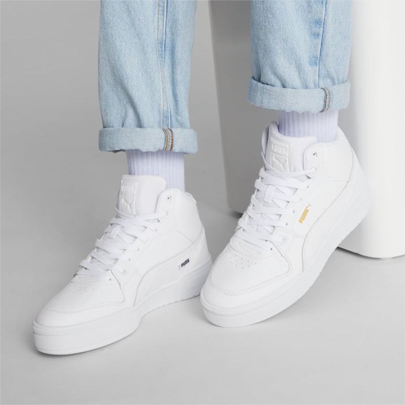 Puma | Men's CA Pro Mid Sneakers - White-Team Gold