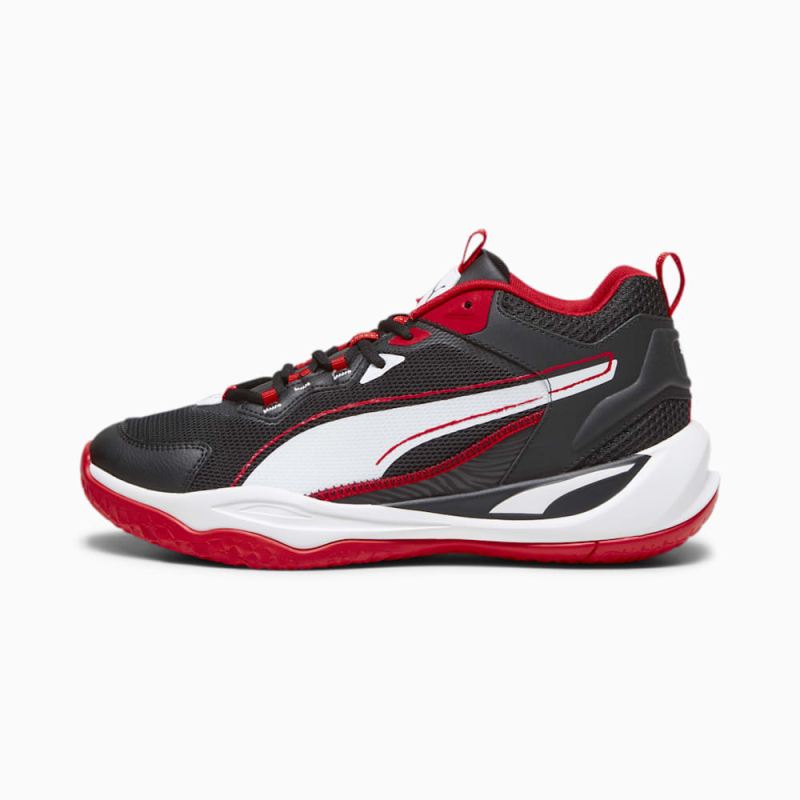 Puma | Men's Playmaker Sneakers - Black-White-For All Time Red