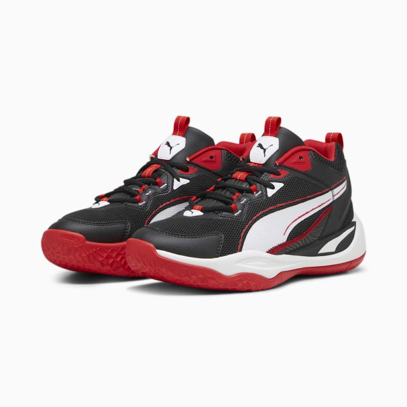 Puma | Men's Playmaker Sneakers - Black-White-For All Time Red