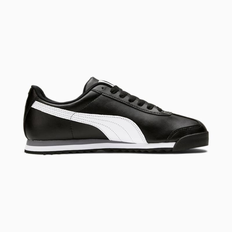 Puma | Men's Roma Basic Sneakers - black-white-silver