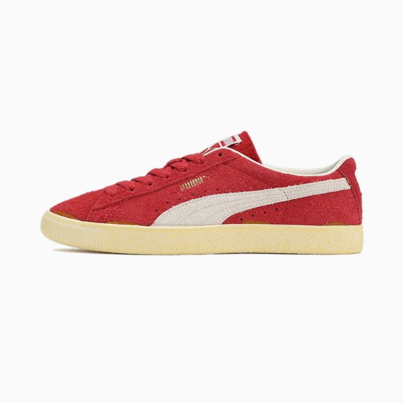 Puma | Men's Suede VTG Neverworn III Sneakers - Warm White-Club Red - Click Image to Close