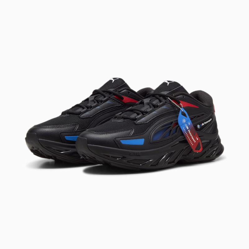 Puma | Men's BMW M Motorsport Exotek NITRO Sneakers - Black-Pop Red-Cool Cobalt