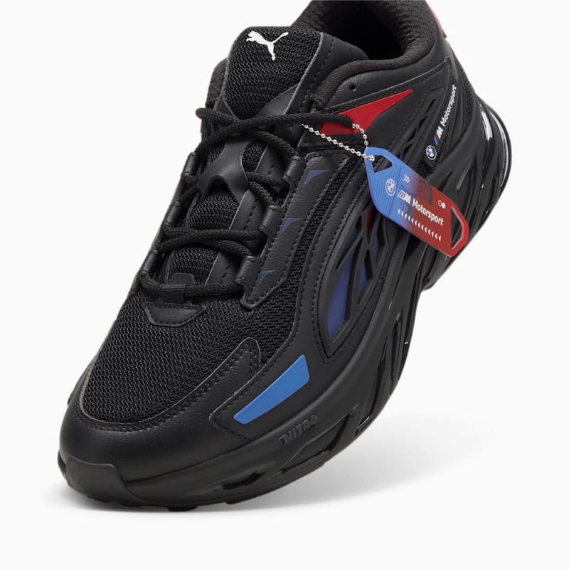 Puma | Men's BMW M Motorsport Exotek NITRO Sneakers - Black-Pop Red-Cool Cobalt