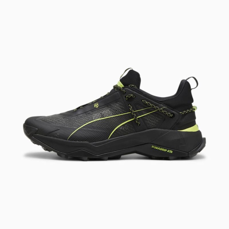 Puma | Men's SEASONS Explore NITRO Hiking Shoes - Black-Lime Pow - Click Image to Close