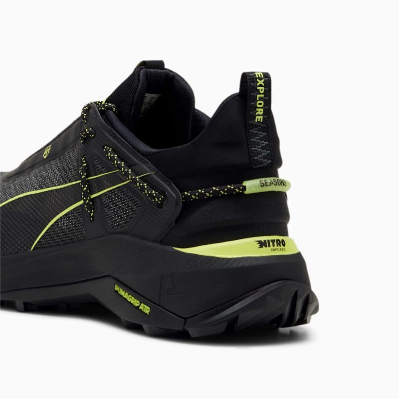 Puma | Men's SEASONS Explore NITRO Hiking Shoes - Black-Lime Pow