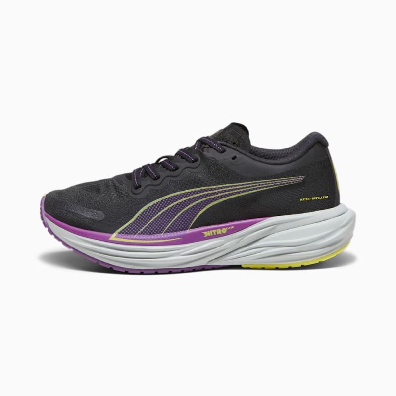 Puma | Women's Deviate NITRO 2 Running Shoes - Black-Purple Pop-Yellow Burst