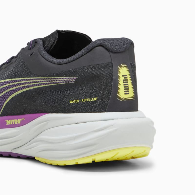 Puma | Women's Deviate NITRO 2 Running Shoes - Black-Purple Pop-Yellow Burst