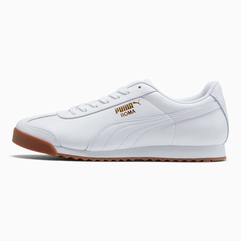 Puma | Women's Roma Classic Gum Sneakers - White-Team Gold