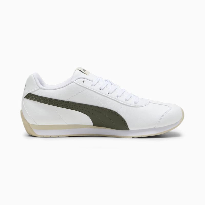 Puma | Men's Turin III Trainers - White-Dark Olive-Putty-Gold