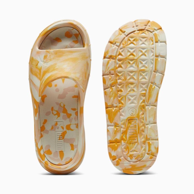 Puma | Women's Mayze Stack Injex Marble Slides - Clementine-Peach Fizz-Sugared Almond