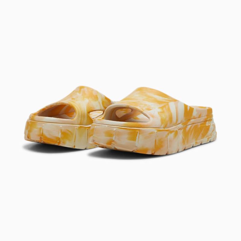 Puma | Women's Mayze Stack Injex Marble Slides - Clementine-Peach Fizz-Sugared Almond