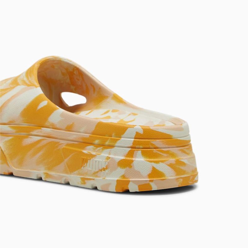 Puma | Women's Mayze Stack Injex Marble Slides - Clementine-Peach Fizz-Sugared Almond