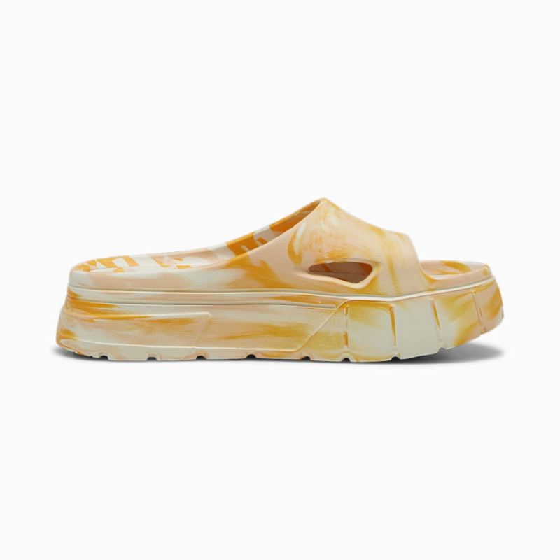 Puma | Women's Mayze Stack Injex Marble Slides - Clementine-Peach Fizz-Sugared Almond