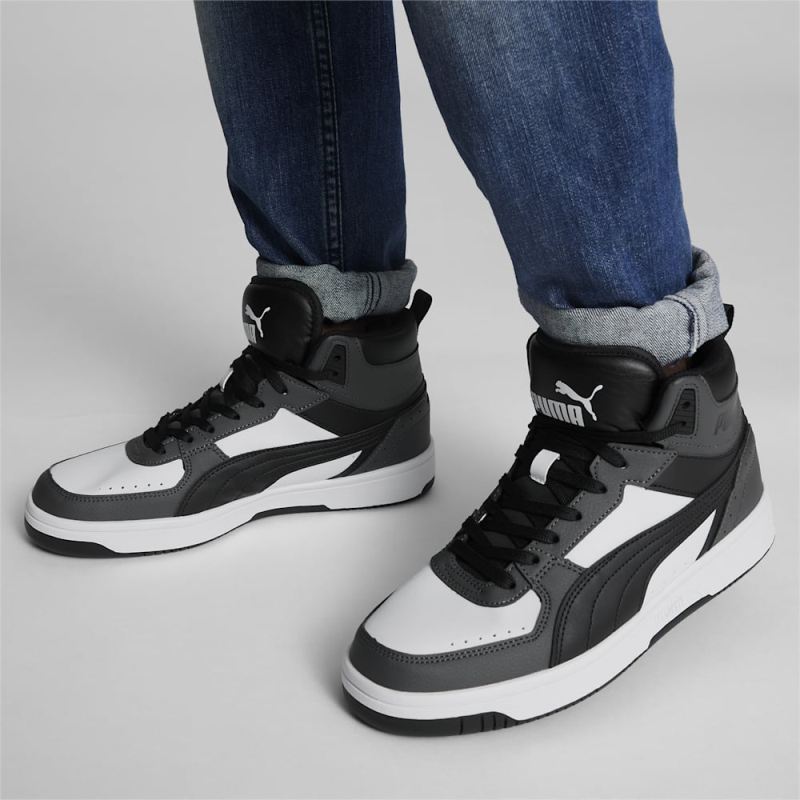 Puma | Men's Rebound Joy Sneakers - Dark Shadow-Black-White