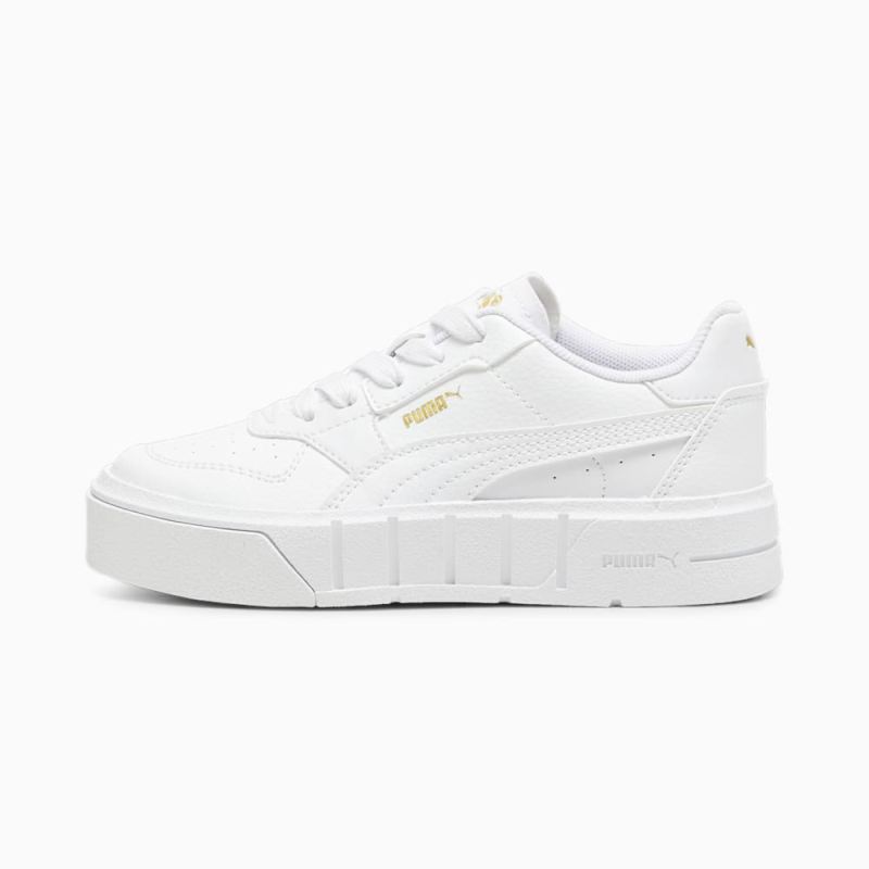 Puma | Girls Puma | Girls Cali Court Little Kids Leather Sneakers - White-Gold