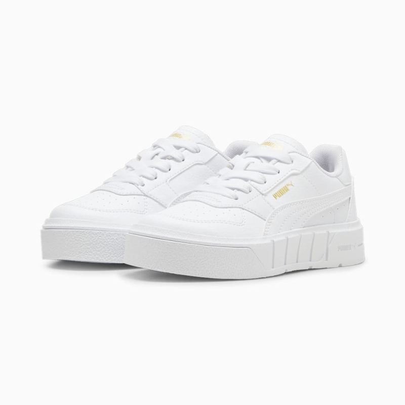 Puma | Girls Puma | Girls Cali Court Little Kids Leather Sneakers - White-Gold