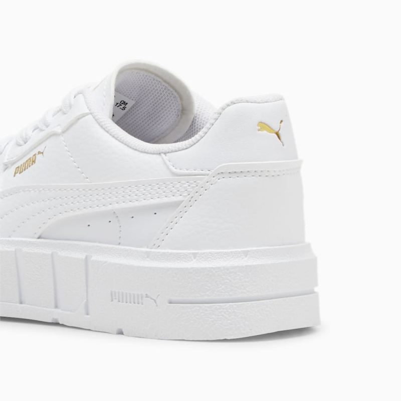 Puma | Girls Puma | Girls Cali Court Little Kids Leather Sneakers - White-Gold