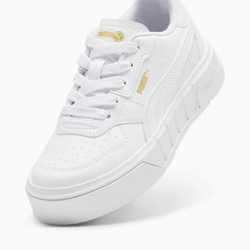 Puma | Girls Puma | Girls Cali Court Little Kids Leather Sneakers - White-Gold