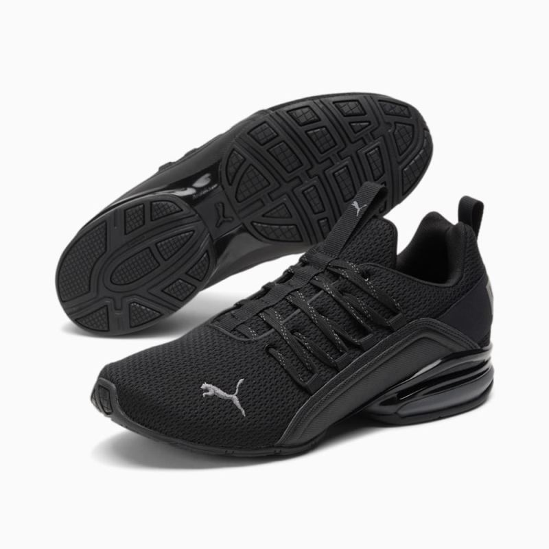 Puma | Men's Axelion Refresh Wide Running Shoes - Black-Cool Dark Gray