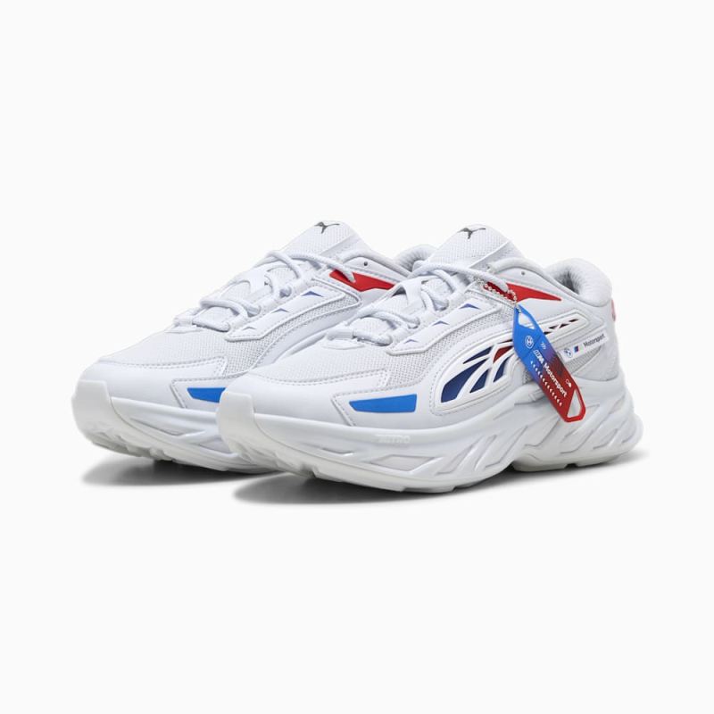 Puma | Men's BMW M Motorsport Exotek NITRO Sneakers - Silver Mist-Pop Red-Cool Cobalt