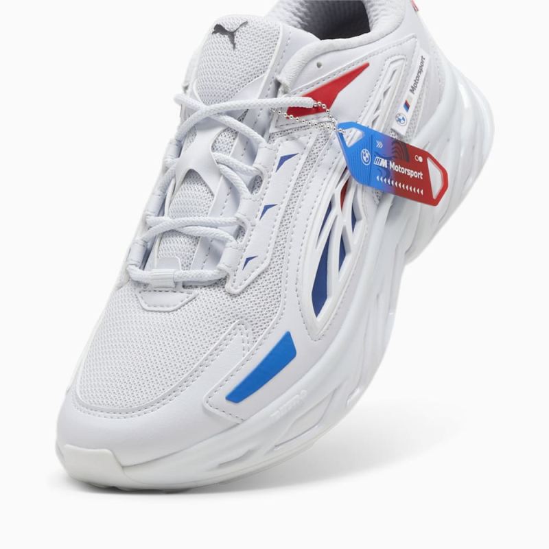 Puma | Men's BMW M Motorsport Exotek NITRO Sneakers - Silver Mist-Pop Red-Cool Cobalt