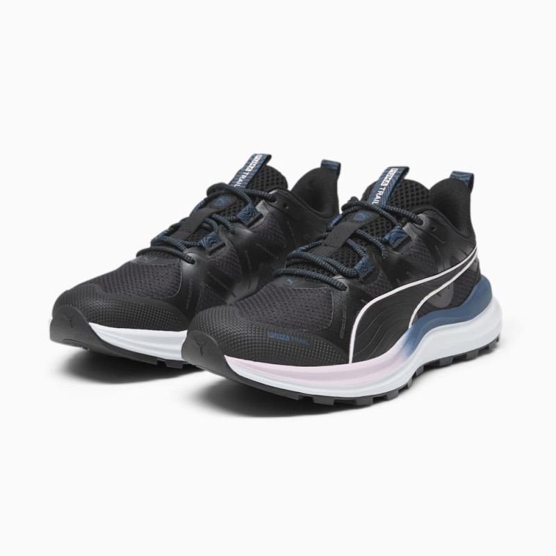 Puma | Women's Reflect Lite Trail Running Shoe - Black-Silver Mist-Ocean Tropic