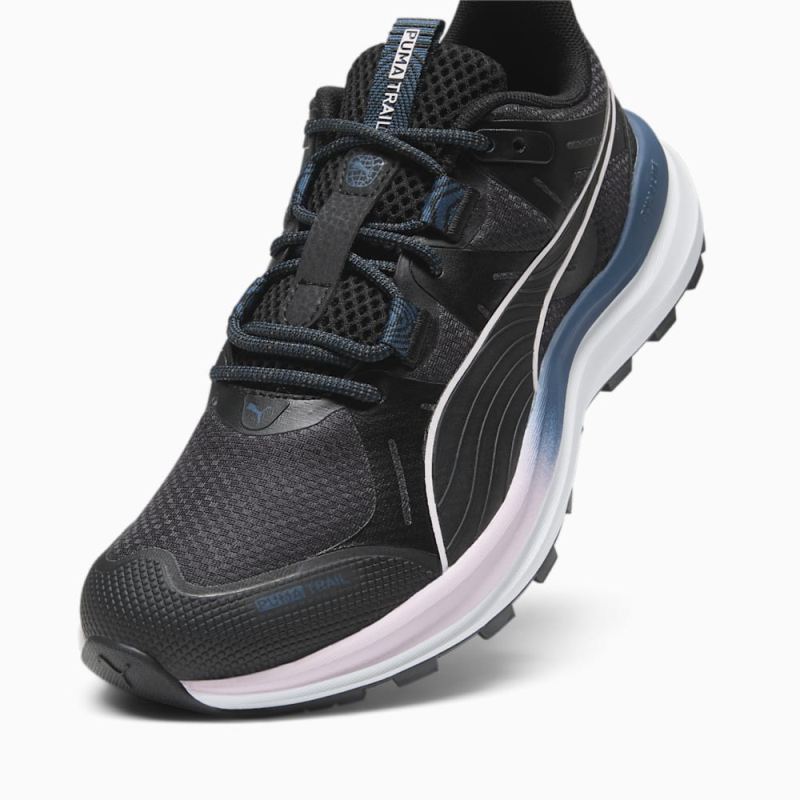 Puma | Women's Reflect Lite Trail Running Shoe - Black-Silver Mist-Ocean Tropic