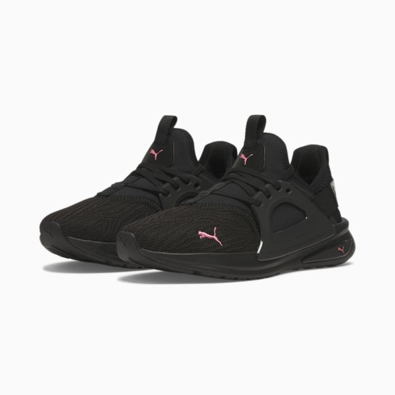 Puma | Women's Enzo Evo FelineFine Wide Running Sneakers - Black-Passionfruit