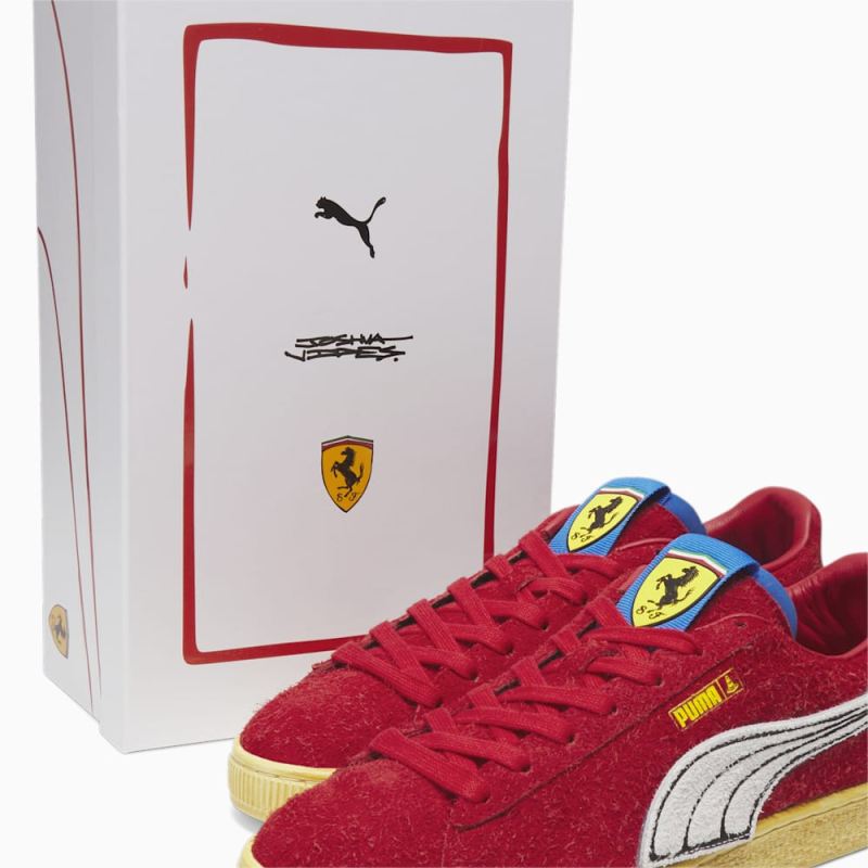 Puma | Men's SCUDERIA FERRARI x JOSHUA VIDES Suede Sneakers - White-Black